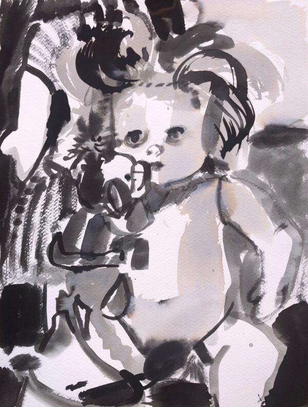 Anna McNeil Monkey Ink and watercolour on paper 35 x 27 cm 